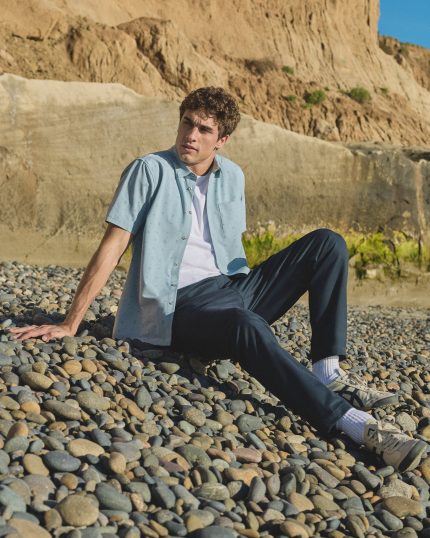 Short Sleeve Bridge Button Down | Raindrop Stone
