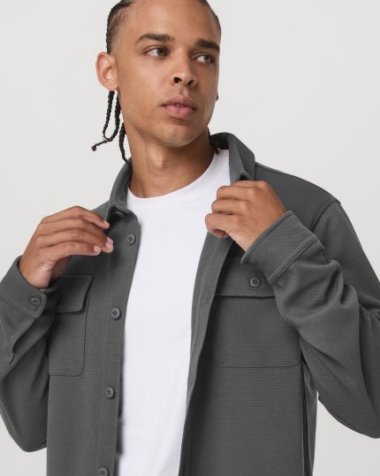 Waffle Shirt Jacket | Dark Pewter